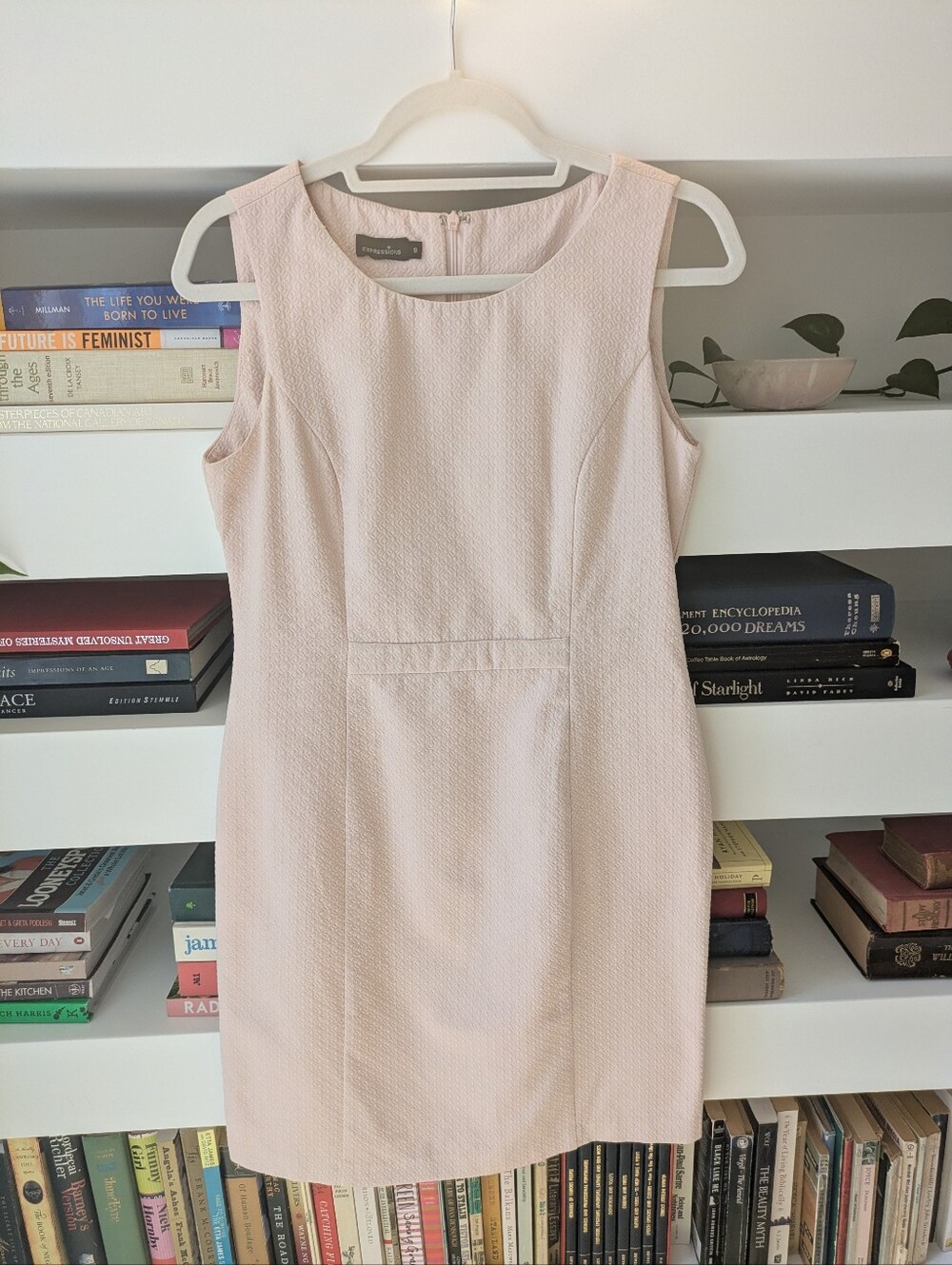 3/$20 Bundle Deal, Expressions Sleeveless Midi Sheath Dress in Blush, Size Small